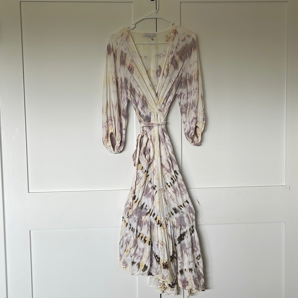 Pastel tie dye boho dress size small
